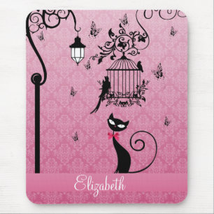 Mousepad Linda gaiola de aves bonitinha, elegante,