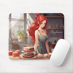 Mousepad Linda Garota Baking Na Kithcen