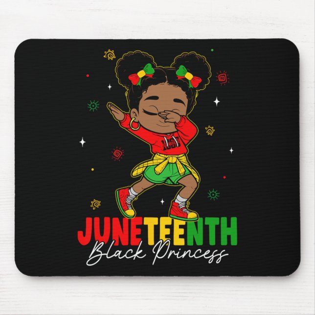 Mousepad Linda Garotinha Negra Dabbing Princesa Negra Jun (Frente)