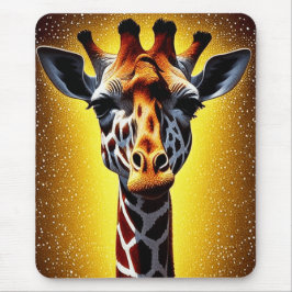 Mousepad Linda girafa com Dourada brilho