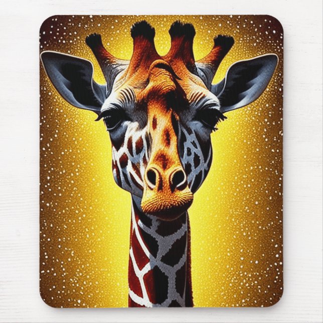 Mousepad Linda girafa com Dourada brilho (Frente)