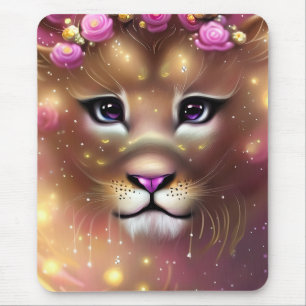 Mousepad Linda Leão de Rapariga Fantasia