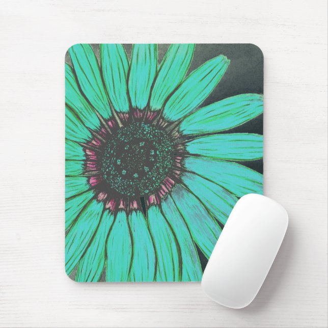 Mousepad Linda mão esboçada Flor (Com mouse)