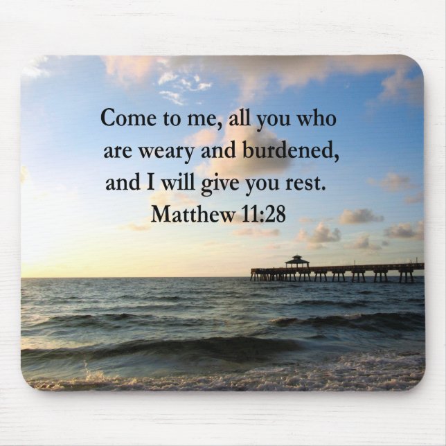 MOUSEPAD LINDA MATTHEW 11:28 SCRIPTURE VERSA (Frente)