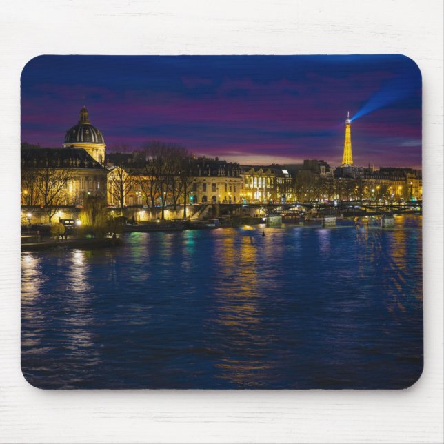 Mousepad Linda Paris, França, Noite, Skyline (Frente)