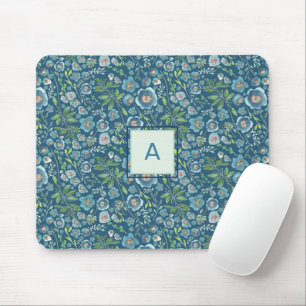 Mousepad Linda proteção do mouse Floral Azul