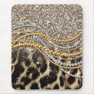 Mousepad Linda Trendência Leopard Faux Impressão Animal