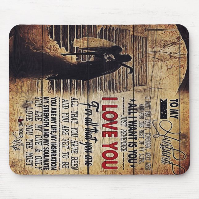 Mousepad Lindas Citações Ao Meu Marido | Marido presente (Frente)