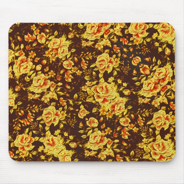 Mousepad Lindas flores amarelas vintonizadas (Frente)