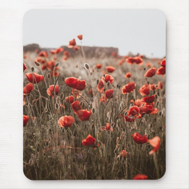 Mousepad lindas flores de papoila (Frente)