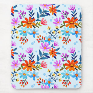 Mousepad Lindas Flores E Padrões De Folhas