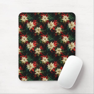 Mousepad Lindas Poinsettias Vermelhas e Brancas