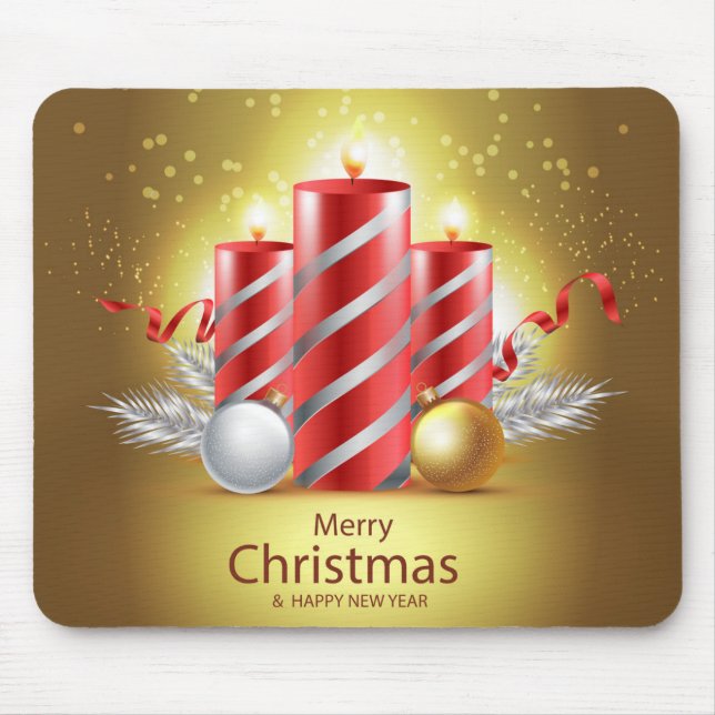 Mousepad Lindas Velas de Natal (Frente)