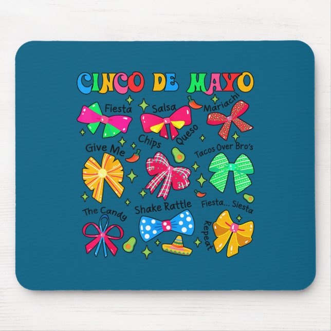 Mousepad Lindo cinco de maio laço coquete nacho médio (Frente)