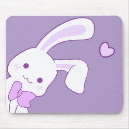 Mousepad Lindo Coelho Kawaii Pastel Roxo Espiando