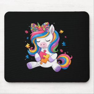 Mousepad Lindo Conhecimento do Autismo Menina Bebê Laço Uni