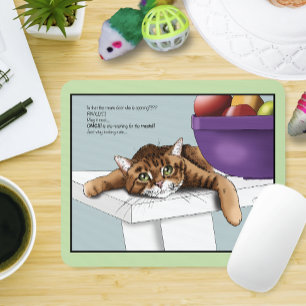 Mousepad Lindo Gato Tabby Laranja Guloseimas Engraçadas Esp