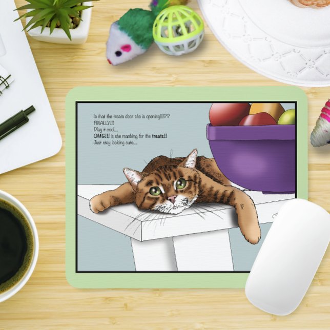 Mousepad Lindo Gato Tabby Laranja Guloseimas Engraçadas Esp (Criador carregado)