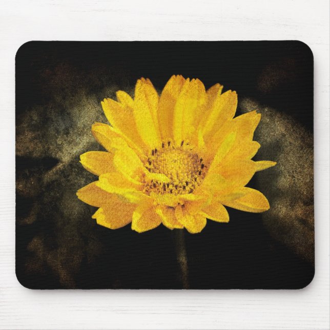 Mousepad Lindo girassol com fundo castanho escuro (Frente)