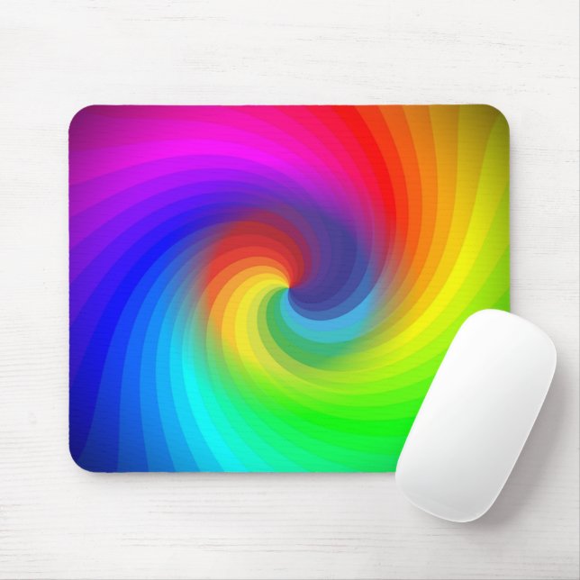 Mousepad Lindo padrão de arte de redemoinho de arco-íris em (Com mouse)