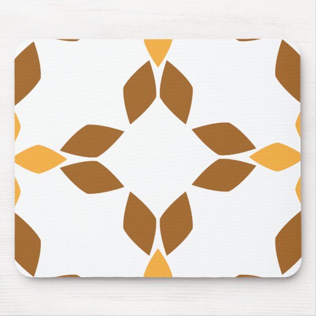 Mousepad lindo padrão pétal de flor marrom (Frente)