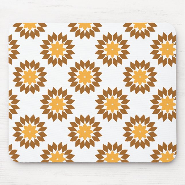 Mousepad lindo padrão pétal de flor marrom (Frente)