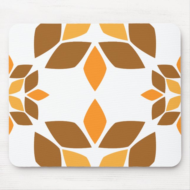 Mousepad lindo padrão pétal de flor marrom (Frente)