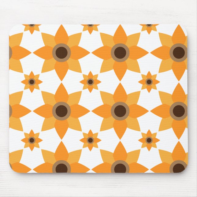 Mousepad lindo padrão pétal de flor marrom (Frente)