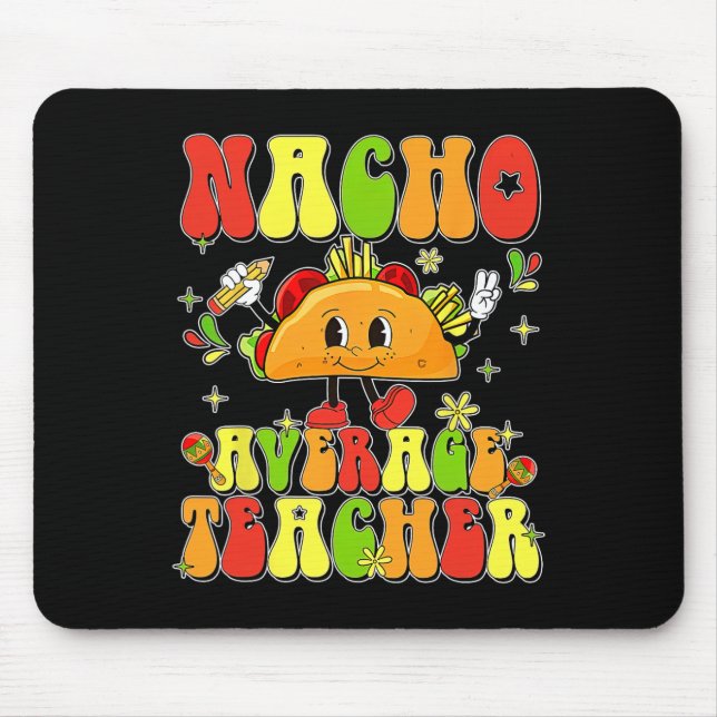 Mousepad Lindo Taco Nacho Professor Médio Cinco De Mayo Mex (Frente)