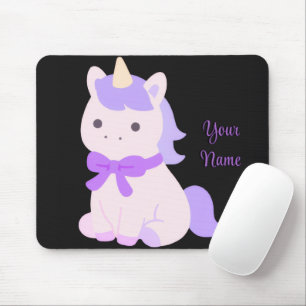 Mousepad Lindo Unicórnio Sentado Kawaii Almofada de Rato Ro