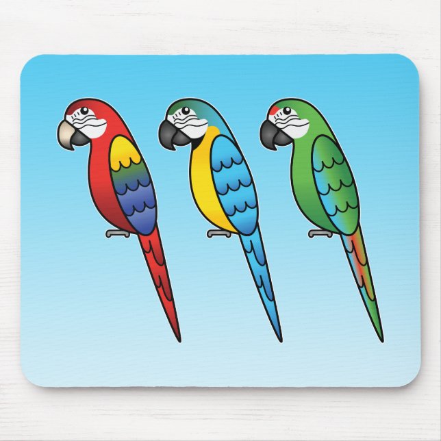 Mousepad Lindos Papagaios Arara Desenho Animado (Frente)