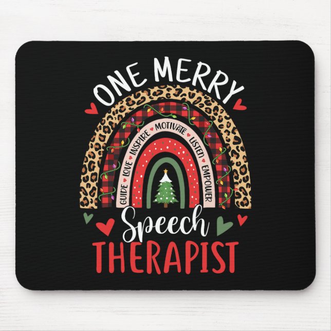 Mousepad Linguagem de Fala de Terapia do Arco-Íris de Natal (Frente)