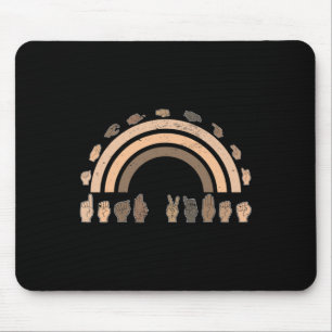 Mousepad Linguagem de Sinal de Mão ASL gesto de mãos surdas