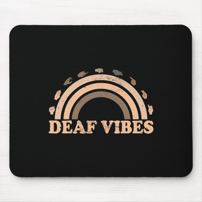 Mousepad Linguagem de Sinal de Mão ASL gesto de mãos surdas (Frente)