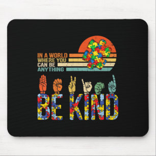 Mousepad Linguagem de Sinal de Mão Asl Quebra-cabeça Autism
