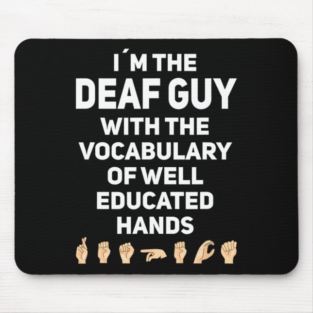 Mousepad Linguagem de Sinal de Mão Sinal SLA Reconhecimento (Frente)