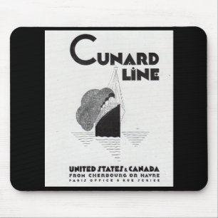 Mousepad linha anúncio de Cunard do 1920 do art deco