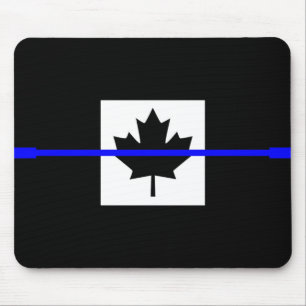 Mousepad Linha Azul Fino no Design de Sinalizador Canadiano