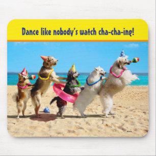 Mousepad Linha Conga de Festa de aniversário de Cães