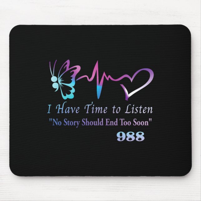 Mousepad Linha de Prevenção do Coração da Borboleta Ponto e (Frente)