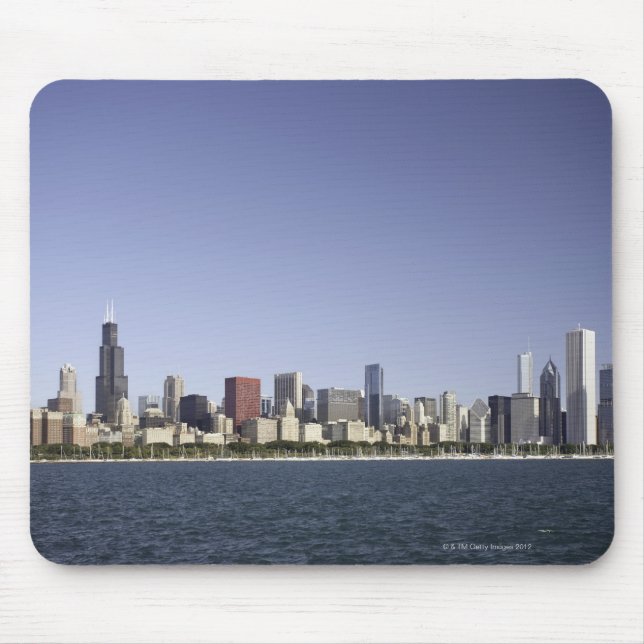 Mousepad Linha do horizonte de Chicago com o lago Michigan  (Frente)