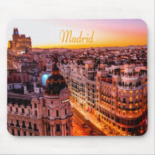 Mousepad Linha do Skyline da Cidade do Capitólio de Madrid
