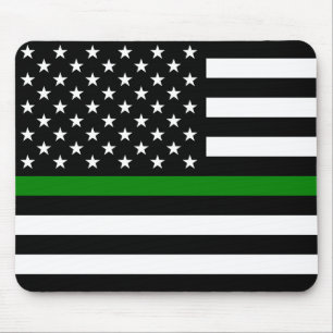 Mousepad Linha Verde fina - Bandeira Militar e Veteranos Am