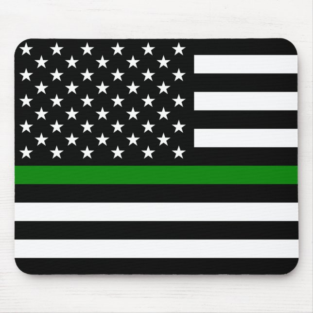 Mousepad Linha Verde fina - Bandeira Militar e Veteranos Am (Frente)
