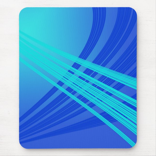 Mousepad Linhas Abstrato Azul e Teal (Frente)