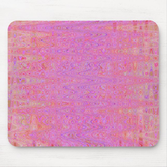 Mousepad Linhas Abstrato cor-de-rosa e laranja (Frente)