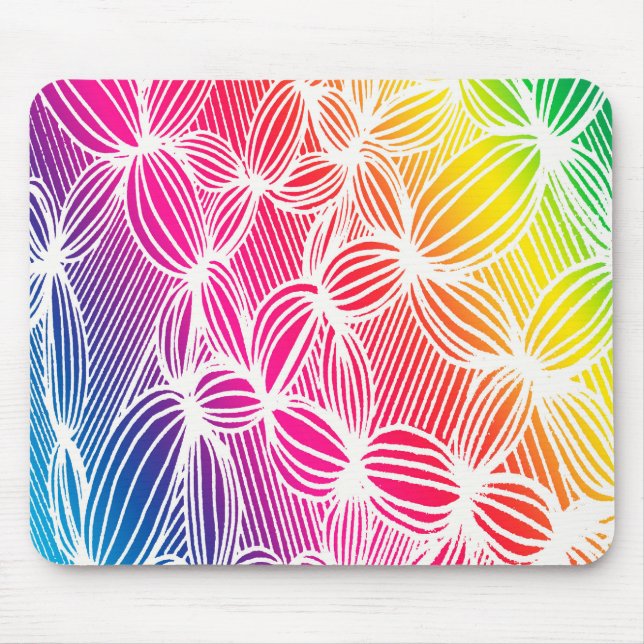 Mousepad Linhas arco-íris curvas (Frente)