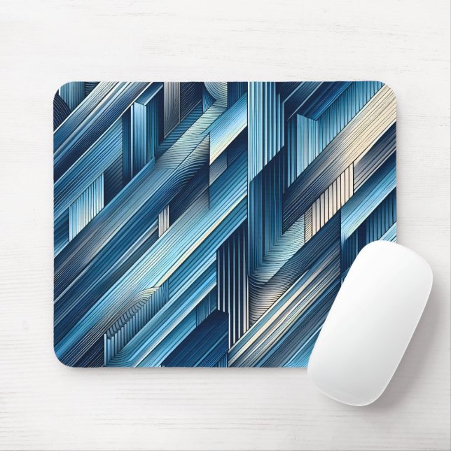 Mousepad Linhas Azuis de Movimento (Com mouse)