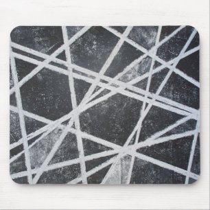 Mousepad Linhas brancas espaços negros legal abstrato