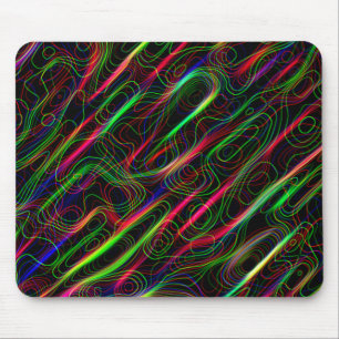 Mousepad Linhas Curvas Neon Multicolores